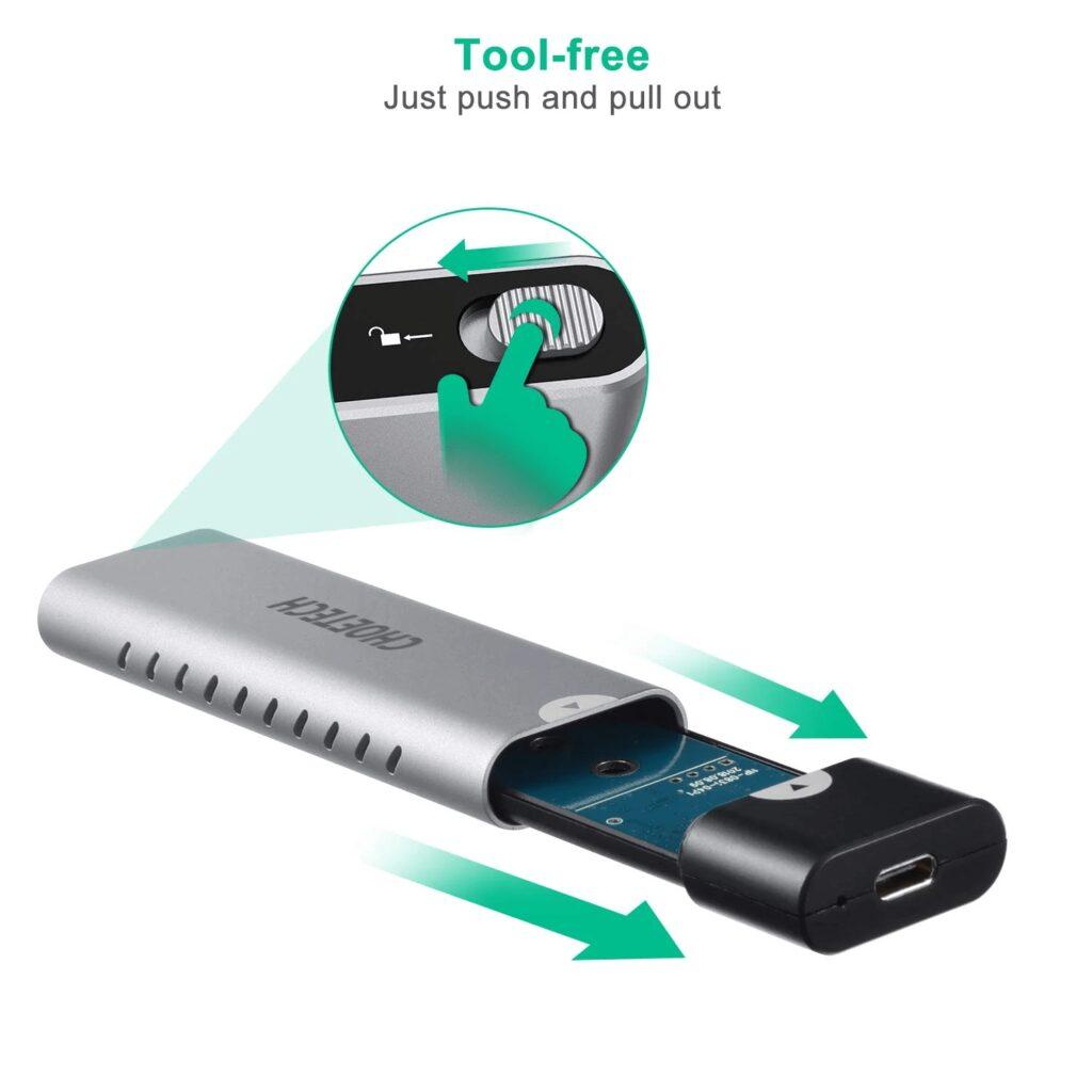 carcasa ssd m2 nvme pcie usb type c choetech pc hde03 2
