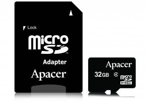 card microsdhc 32gb clasa 4 cu adaptor sd apacer
