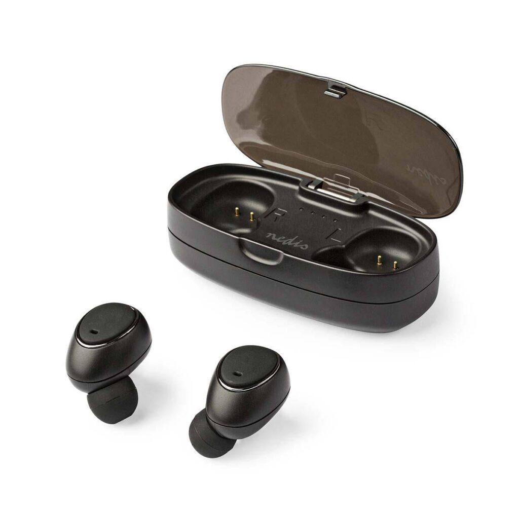 casti bluetooth in ear cu tehnologie true wireless stereo si reincarcare in carcasa nedis