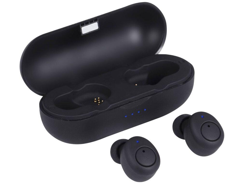 casti mini bluetooth cu microfon hmp 12e05 airbuds negru trevi