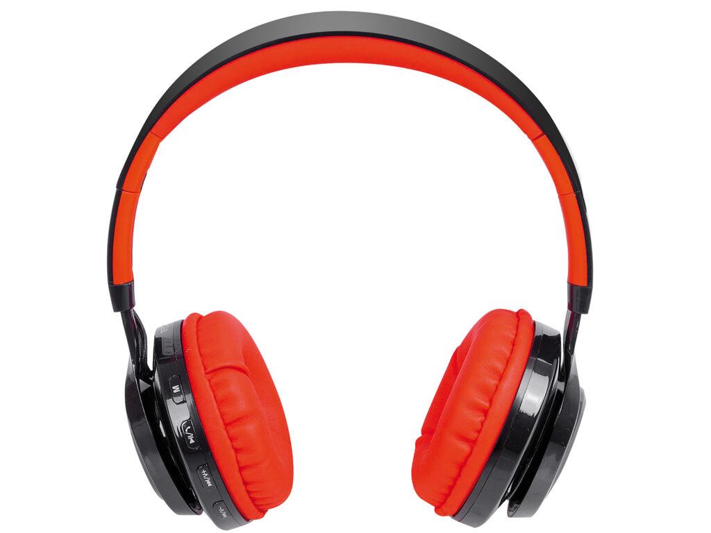 casti multimedia cu bluetooth v21 radio mp3 microsd rosu negru trevi 1