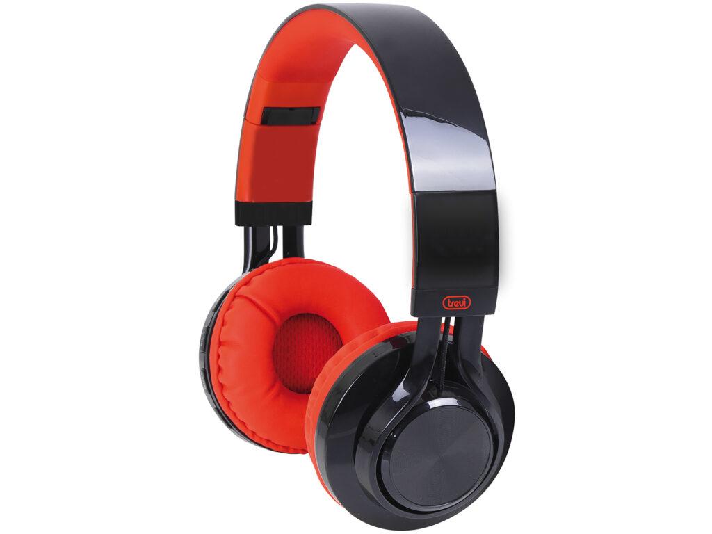 casti multimedia cu bluetooth v21 radio mp3 microsd rosu negru trevi