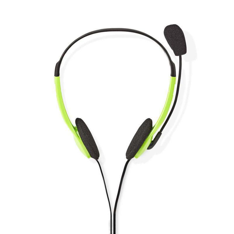 casti pc on ear nedis 2x35 mm 2m verde cu microfon 5