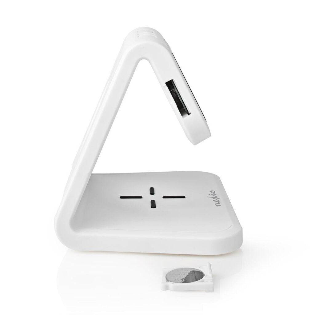 ceas cu alarma nedis incarcator wireless qi lumina multicolora alb 12