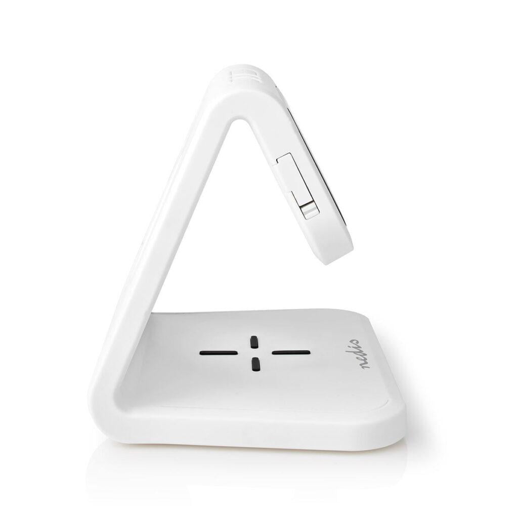 ceas cu alarma nedis incarcator wireless qi lumina multicolora alb 4