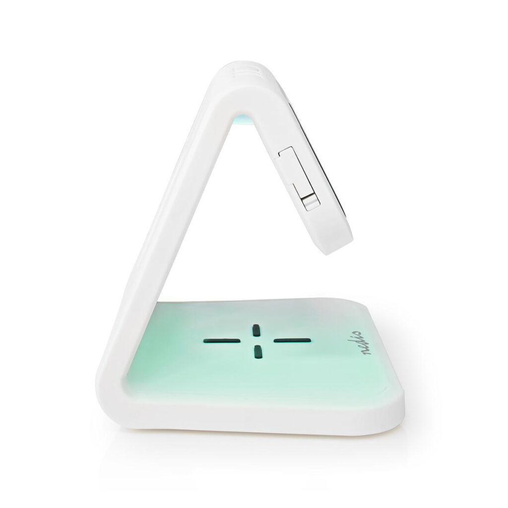 ceas cu alarma nedis incarcator wireless qi lumina multicolora alb 7