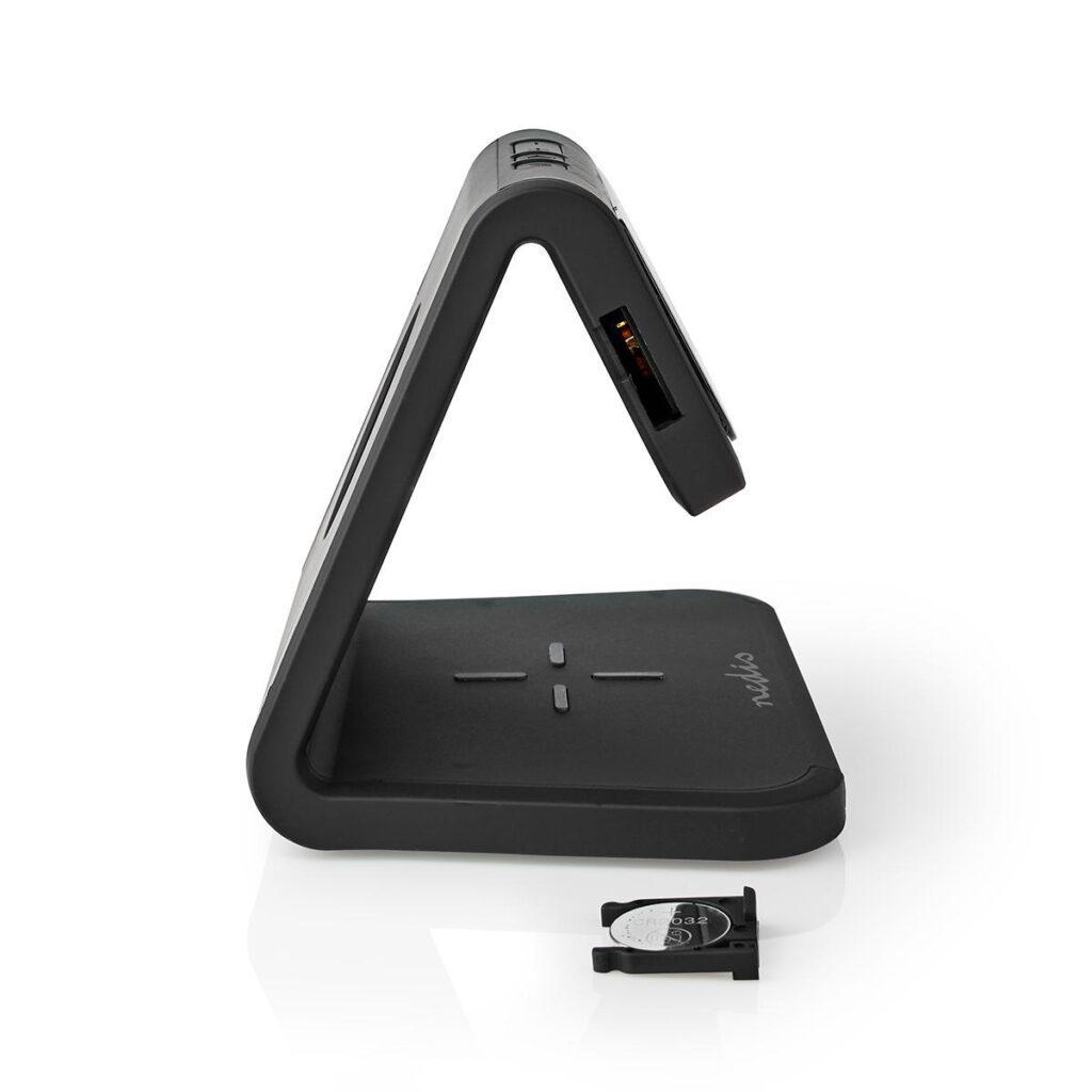 ceas cu alarma nedis incarcator wireless qi lumina multicolora negru 10