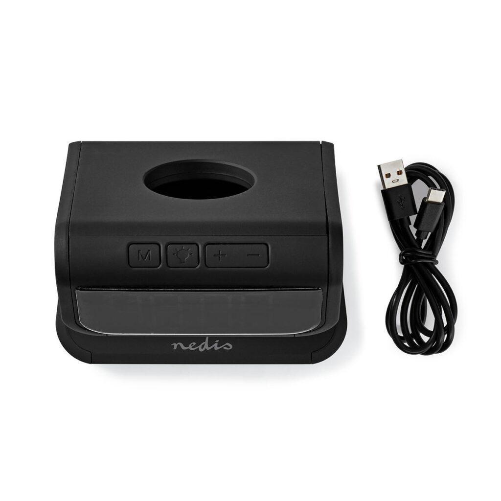 ceas cu alarma nedis incarcator wireless qi lumina multicolora negru 11