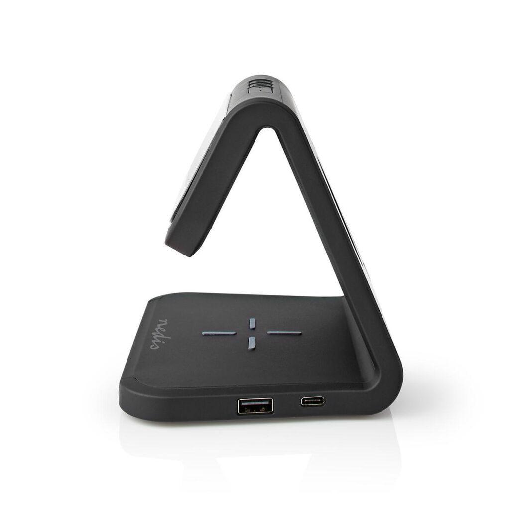 ceas cu alarma nedis incarcator wireless qi lumina multicolora negru 2