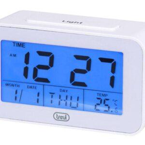 ceas desteptator cu lcd sld 3p50 termometru calendar alb trevi 1