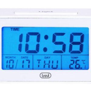 ceas desteptator cu lcd sld 3p50 termometru calendar alb trevi