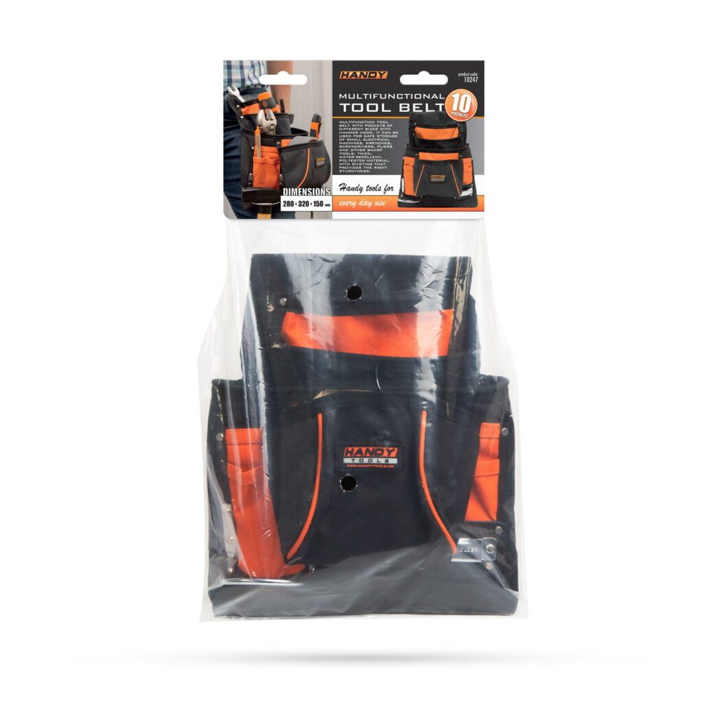 centura port scule din poliester cu suport pentru ciocan si ruleta handy 10247 3