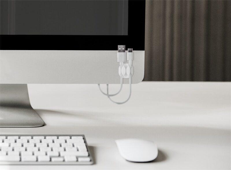 cleme pentru gestionarea cablurilor cu 3 sloturi goobay set 4buc alb 4