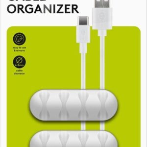 cleme pentru gestionarea cablurilor cu 4 sloturi goobay set 2buc alb