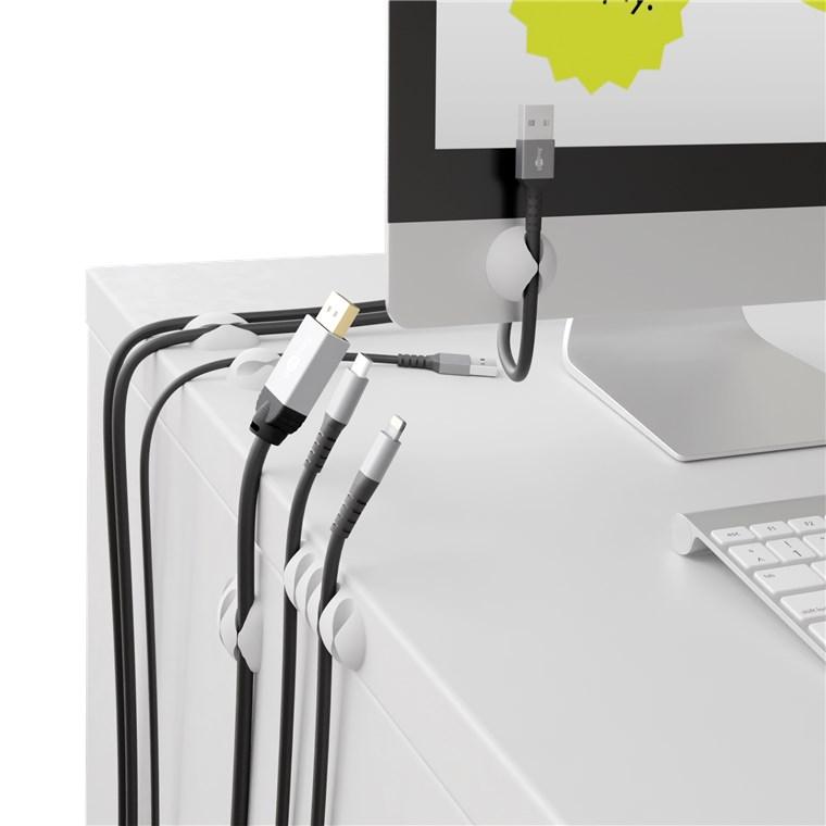 cleme pentru gestionarea cablurilor goobay set 5buc alb 3