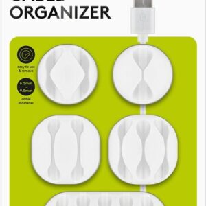 cleme pentru gestionarea cablurilor goobay set 5buc alb