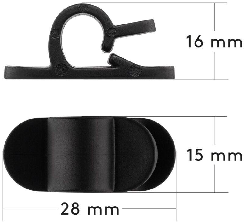 cleme pentru gestionarea cablurilor goobay set 6buc negru 15