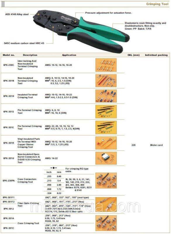 cleste pentru sertizat papuci electrici neizolati proskit 2