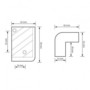 coltar de protectie pentru incinte acustice 58x42x42mm 1