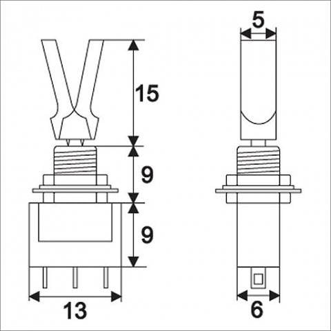 comutator cu brat 1 circuit 3a 250v on on cu retinere 1