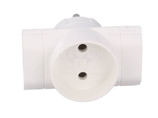 conector ac supply splitter layout 2p type round flat white timex elektro r 1 1