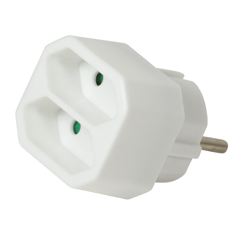 conector alimentare ac schuko splitter alb 2x soclu euro logilink lps218