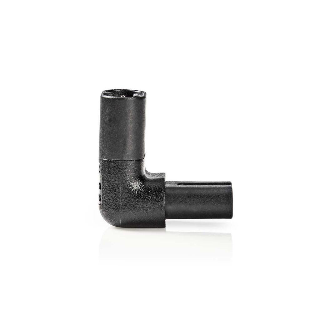conector alimentare iec 320 c7 mama iec320 c8 tata unghi 90 negru 1