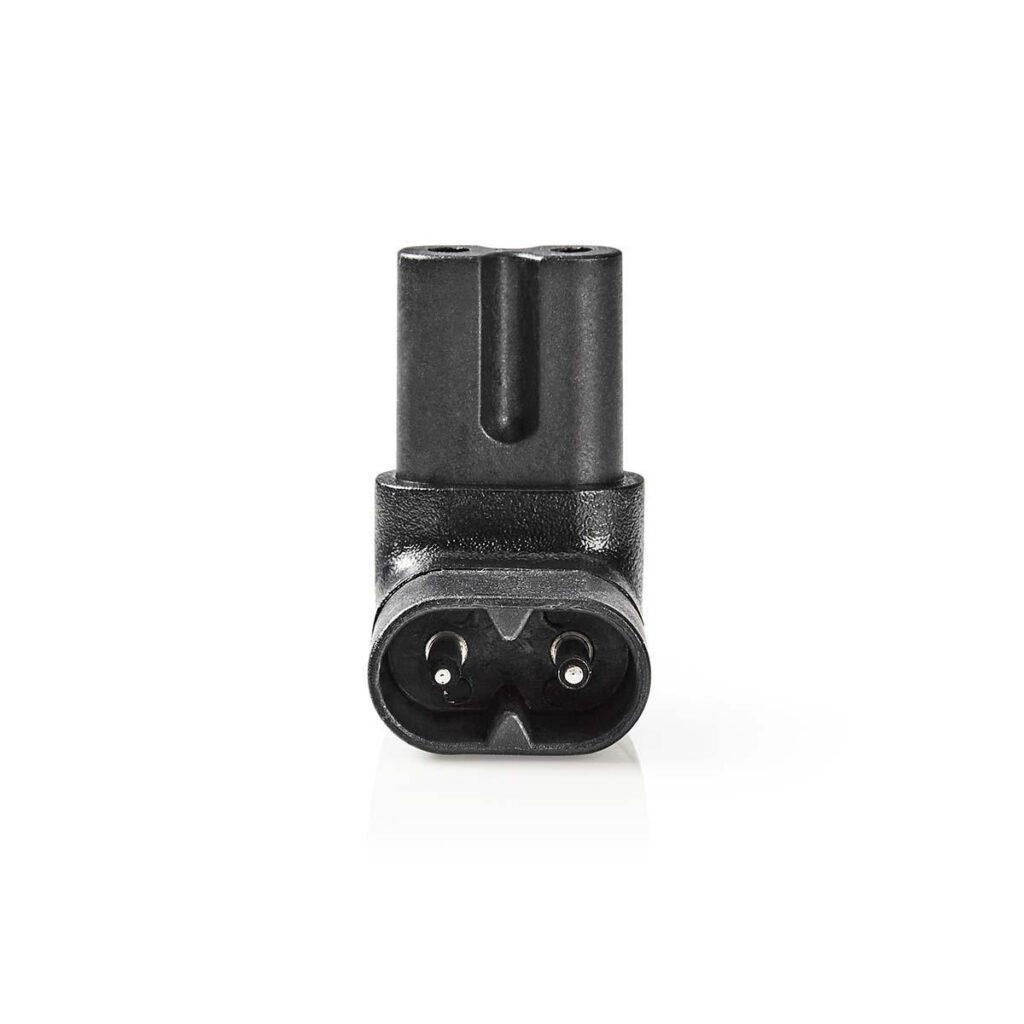 conector alimentare iec 320 c7 mama iec320 c8 tata unghi 90 negru 2