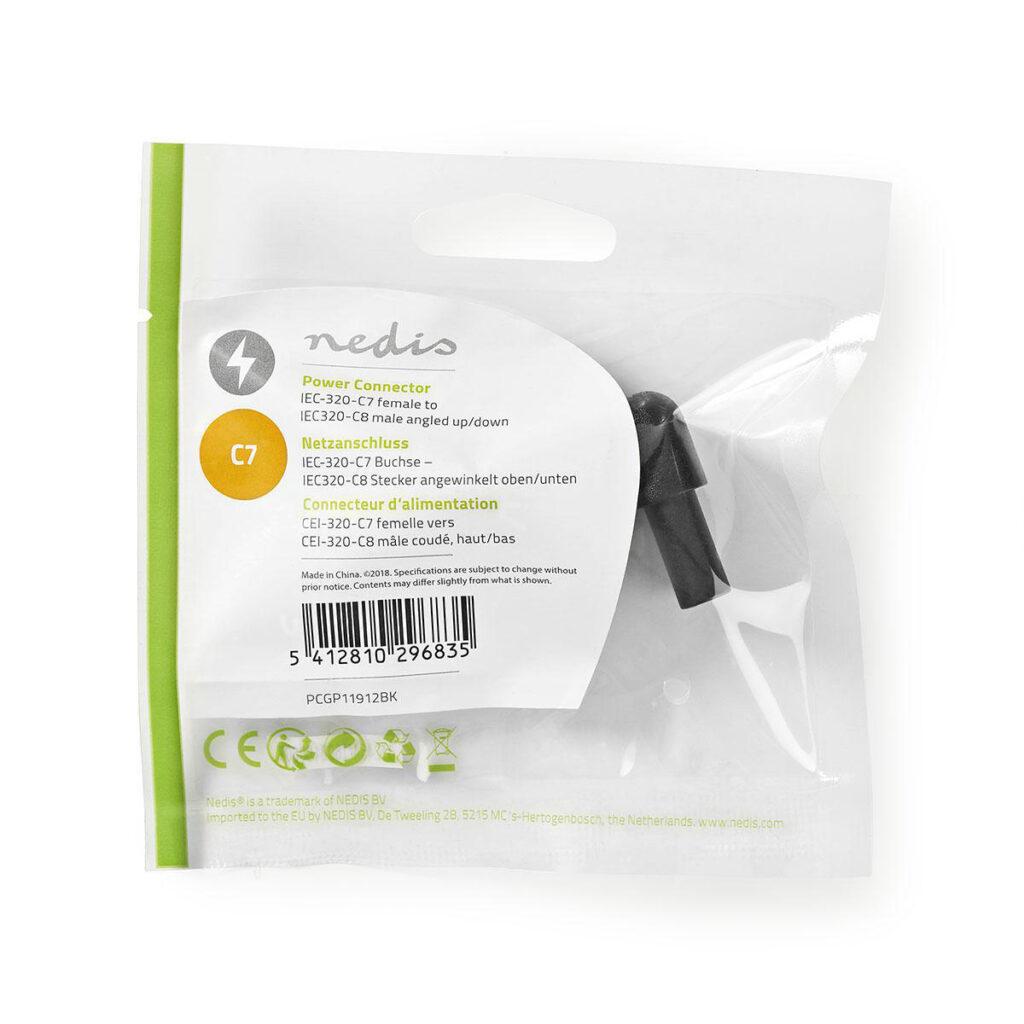 conector alimentare iec 320 c7 mama iec320 c8 tata unghi 90 negru 3