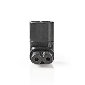 conector alimentare iec 320 c7 mama iec320 c8 tata unghi 90 negru