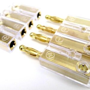 conector pentru difuzoare 4mm2 aurit mufa soclu insurubare acv
