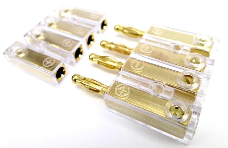 conector pentru difuzoare 4mm2 aurit mufa soclu insurubare acv