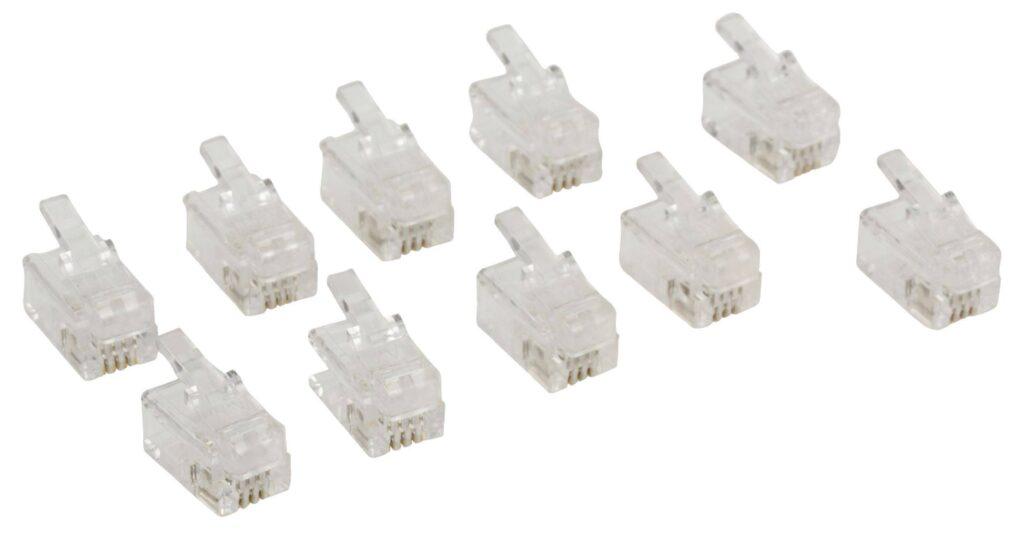 conector rj10 tata transparent tip pentru receptor telefon set 10buc valueline
