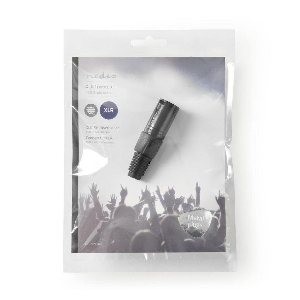 conector xlr 3 pin tata negru nedis 3