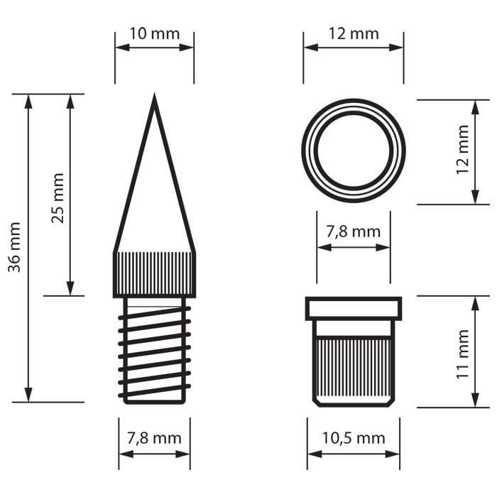contacte ascutite pentru incinte acustice metal negru 1