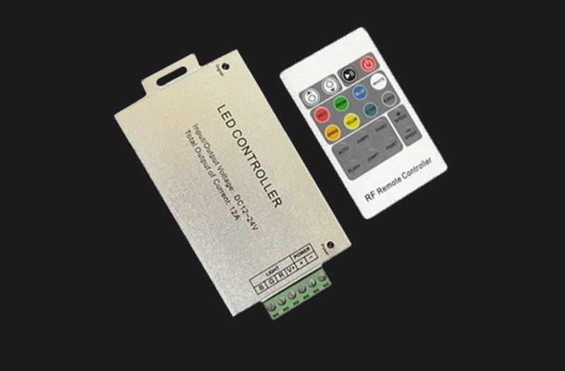 controler led control iluminare rgb 12 24vdc 12a canale 3 argintie optoflash ctr rgb 4a 01 1