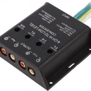 convertor nivel semnale audio 40w intrare cabluri iesire 4x rca aurit 4carmedia