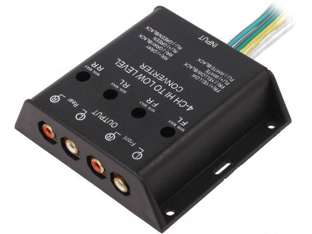 convertor nivel semnale audio 40w intrare cabluri iesire 4x rca aurit 4carmedia