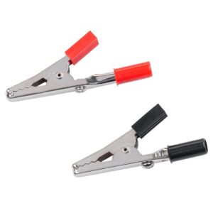 crocodil mediu rosu negru 45 mm cu inserare pe conectori tip banana