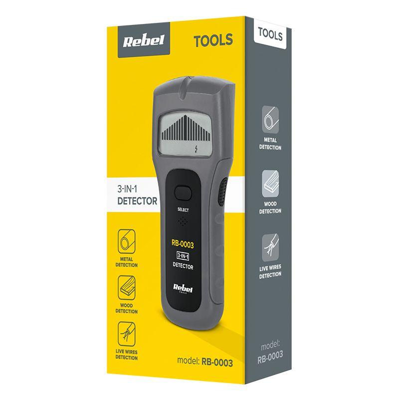 detector 3in1 rebel detectare metal profile de lemn in perete 2