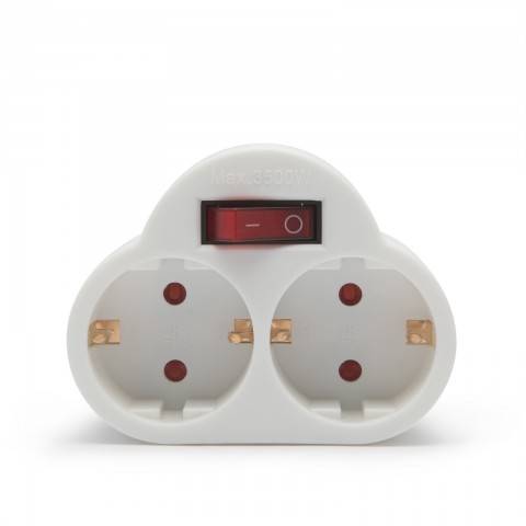 distribuitor 1 la 2 schuko cu intrerupator delight 1