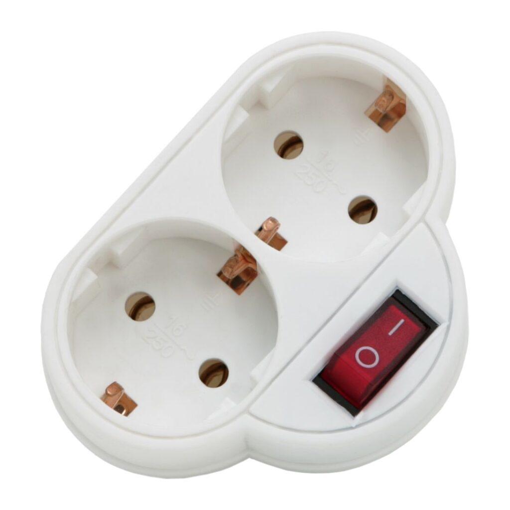 distribuitor 1 la 2 schuko cu intrerupator delight