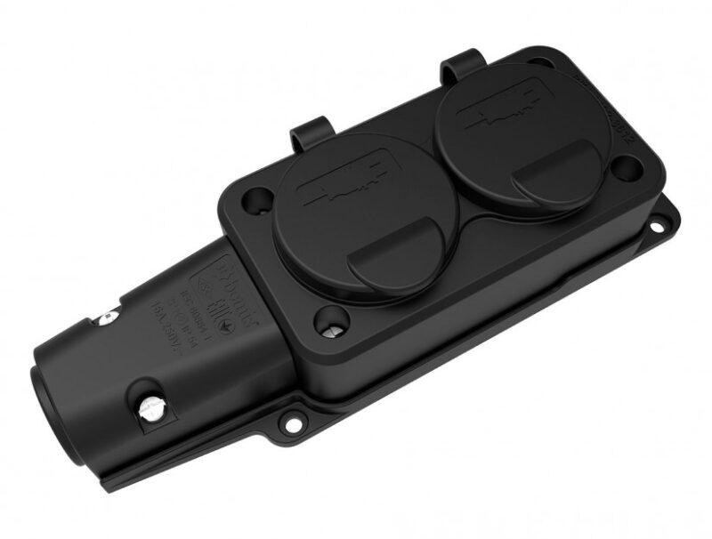 fisa schuko cauciuc cu capac bemis bk1 1402 3612 2pe 2 iesiri 16a 250v ip54