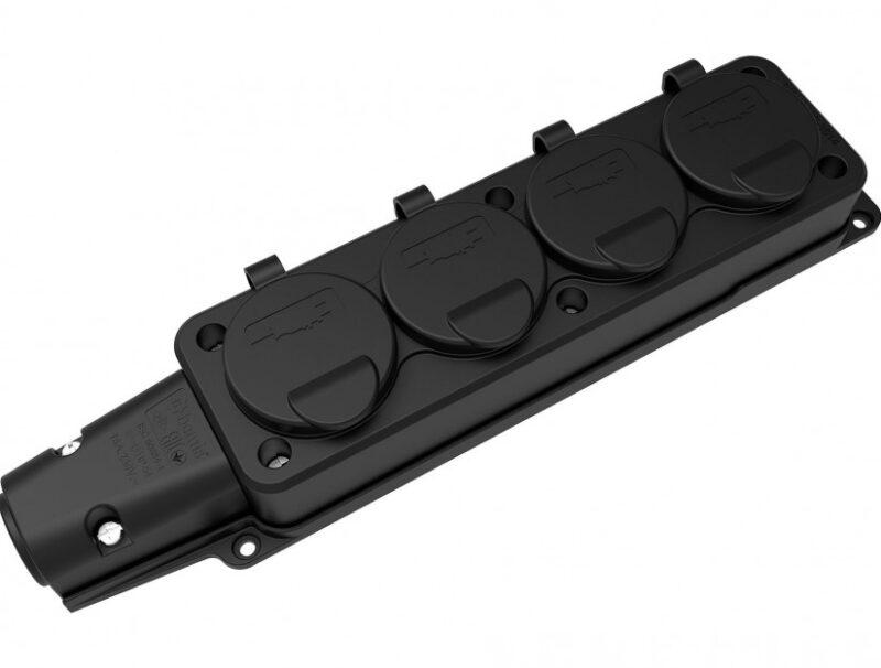 fisa schuko cauciuc cu capac bemis bk1 1402 3614 2pe 4 iesiri 16a 250v ip54