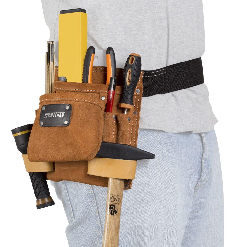 geanta din piele pentru scule cu centura handy heritage collection 10262