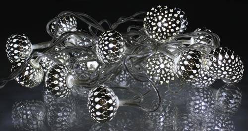 ghirlanda electrica luminoasa decorativa cu felinar 20 leduri albe lumina rece cablu transparent well 1