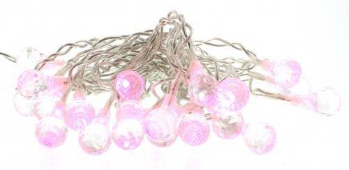 ghirlanda electrica luminoasa decorativa forma de picatura 20 leduri roz cablu transparent well 1