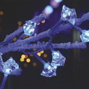 ghirlanda electrica luminoasa decorativa forma diamant 20 led albe lumina rece cablu transparent well 1