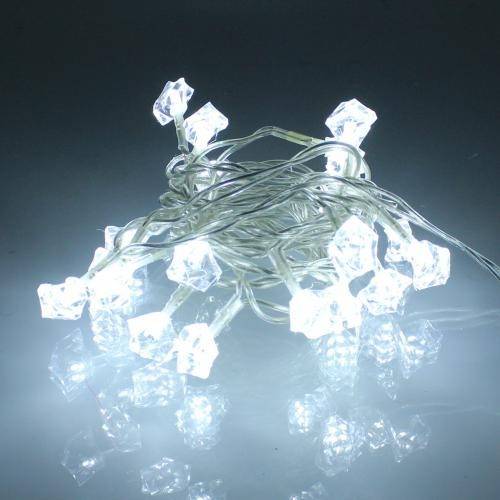 ghirlanda electrica luminoasa decorativa forma diamant 20 led albe lumina rece cablu transparent well 2