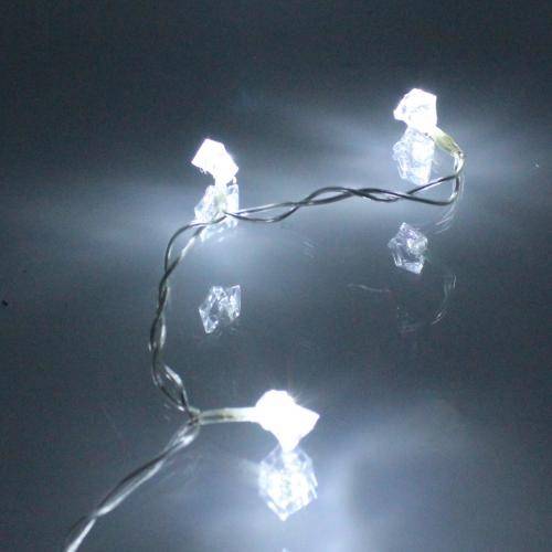 ghirlanda electrica luminoasa decorativa forma diamant 20 led albe lumina rece cablu transparent well 3